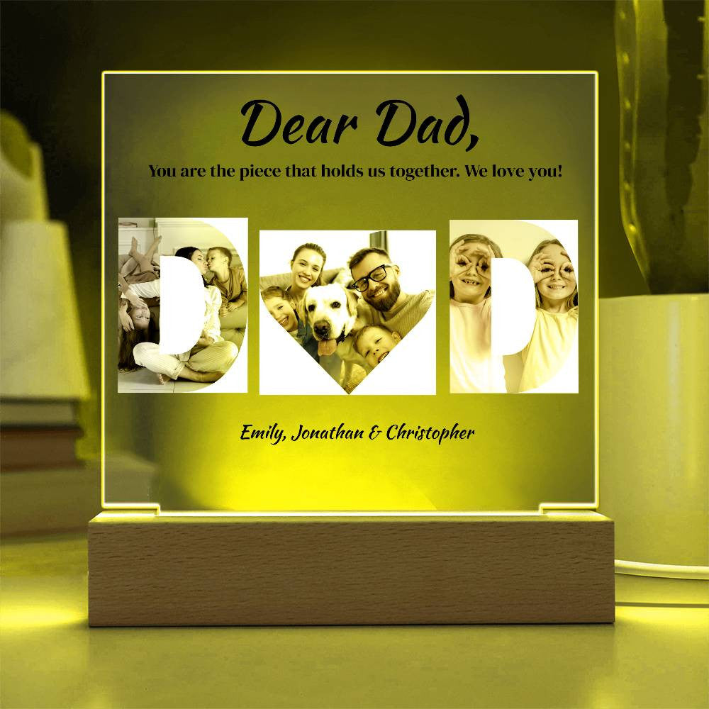 Special Plaque for Dad | Acrylic Square Plaque | Plaque for Dad