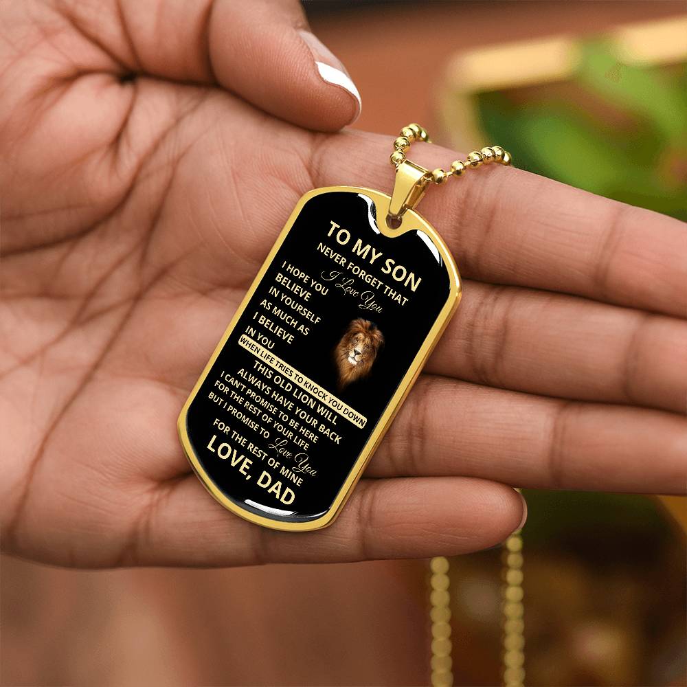 To My Son, I Promise to Love You for the Rest of My Life Dog Tag