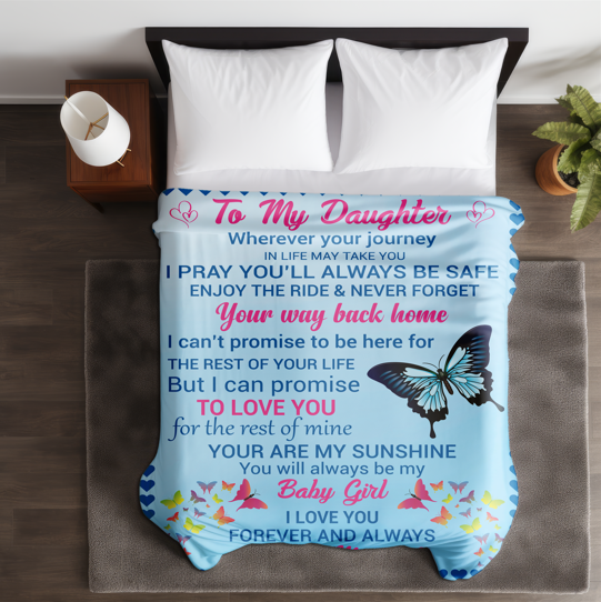 To My Daughter | Velveteen Plush Blanket