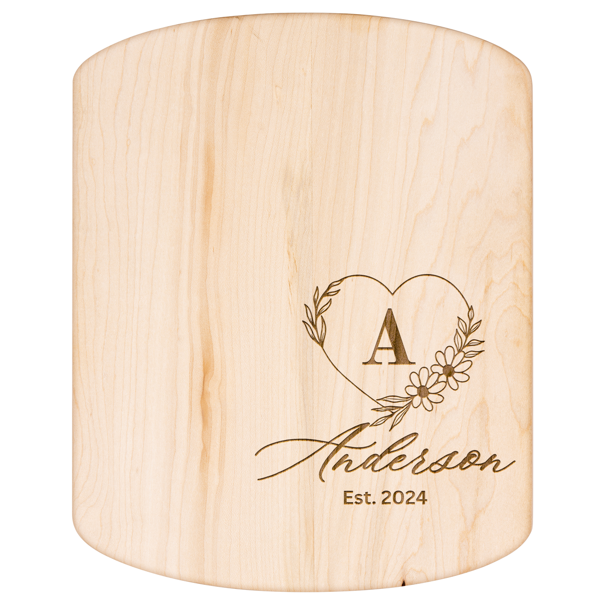 Personalized Engraved Hardwood Oval Cutting Board