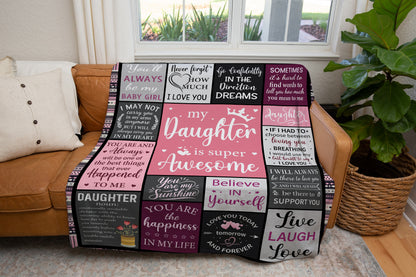 SUPER AWESOME DAUGHTER BLANKET | GIFT FOR DAUGHTER