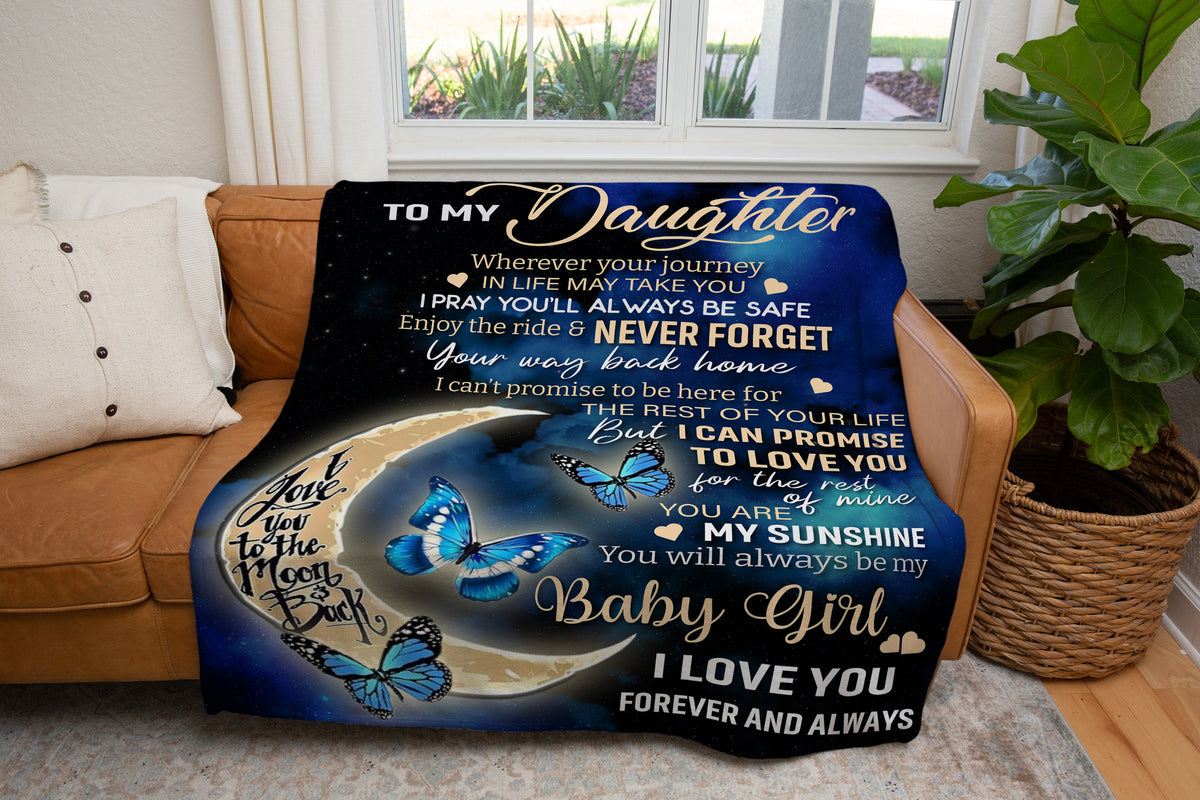 Daughter Blanket | I Love You to the Moon and Back