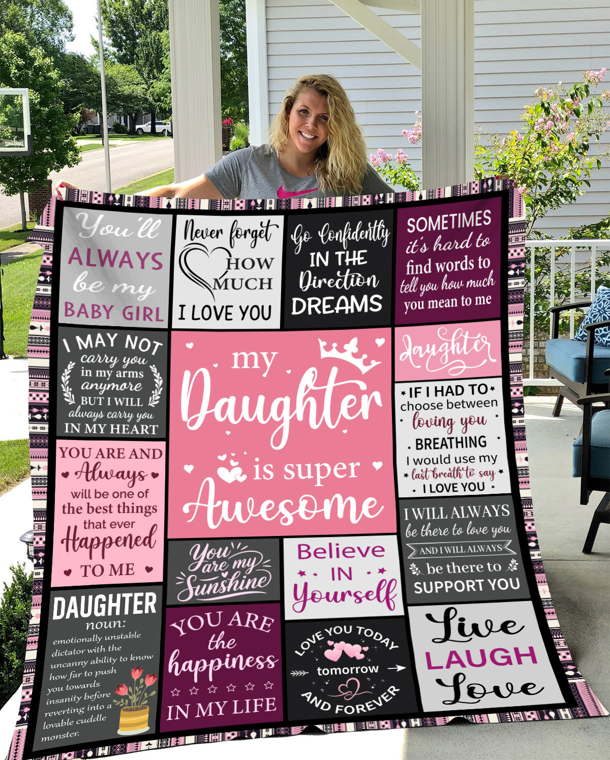 SUPER AWESOME DAUGHTER BLANKET | GIFT FOR DAUGHTER