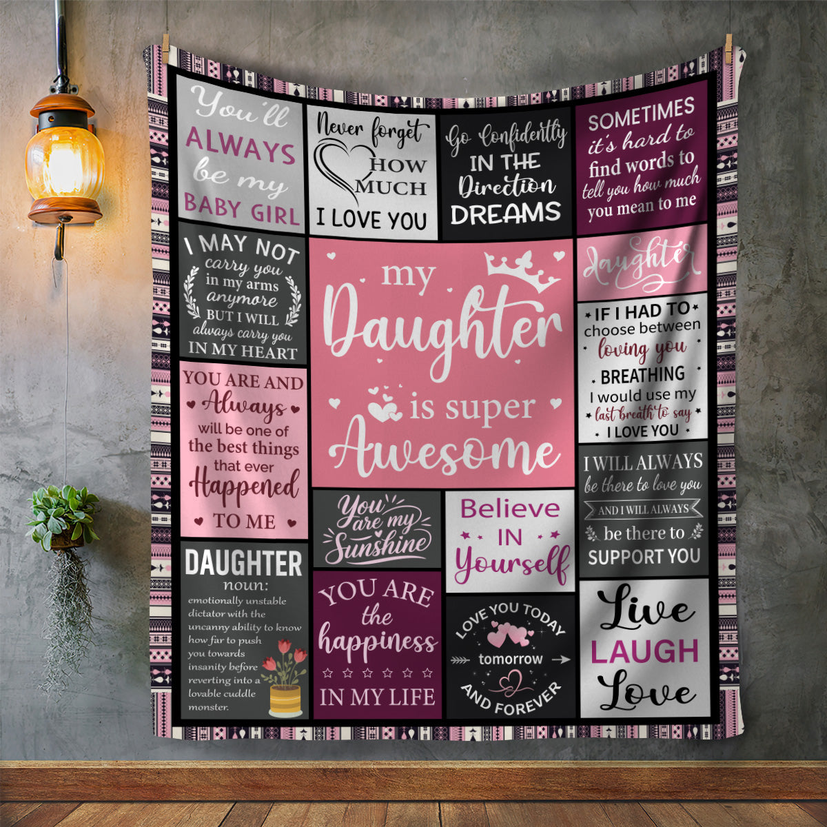 SUPER AWESOME DAUGHTER BLANKET | GIFT FOR DAUGHTER