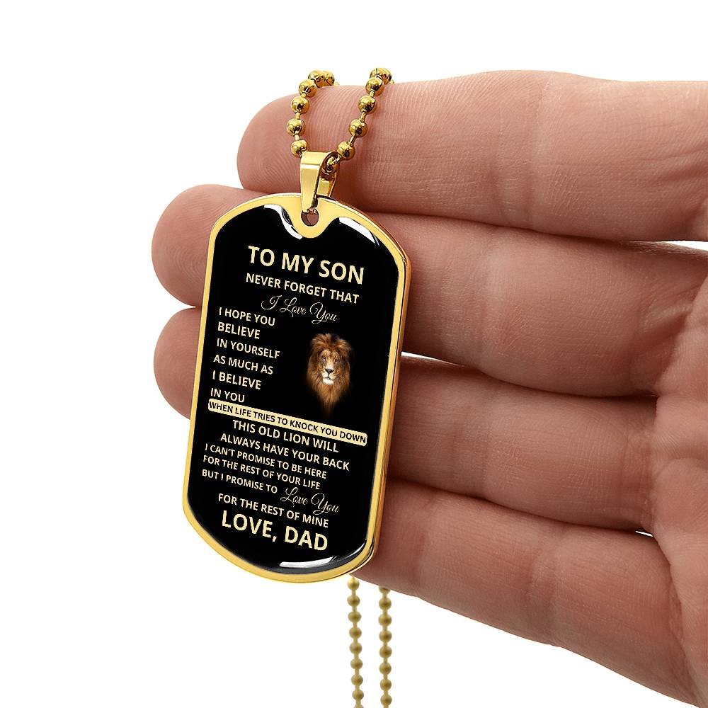To My Son, I Promise to Love You for the Rest of My Life Dog Tag