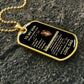 To My Son, I Promise to Love You for the Rest of My Life Dog Tag
