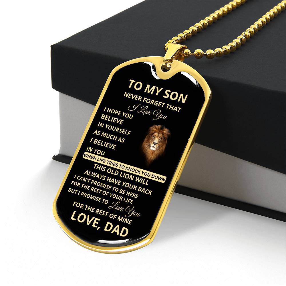 To My Son, I Promise to Love You for the Rest of My Life Dog Tag