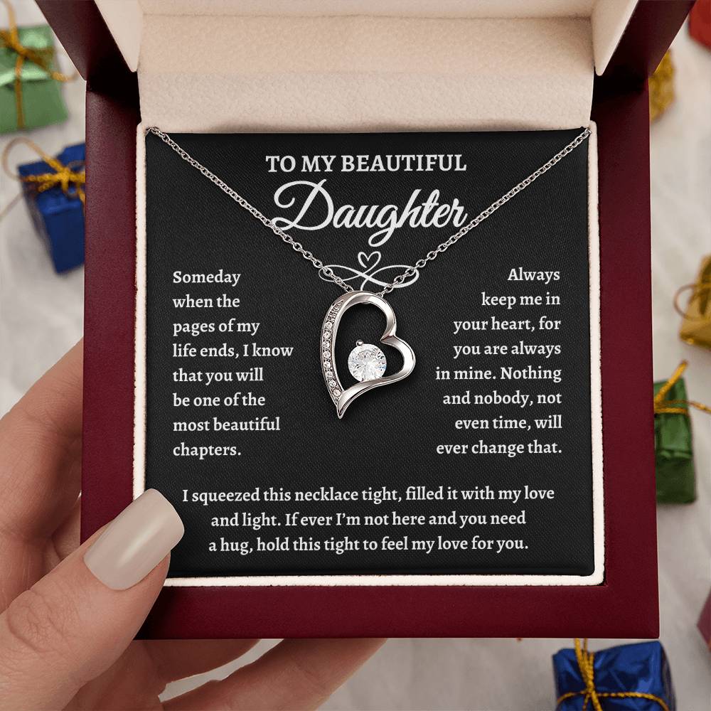 To My Beautiful Daughter Forever Love Necklace