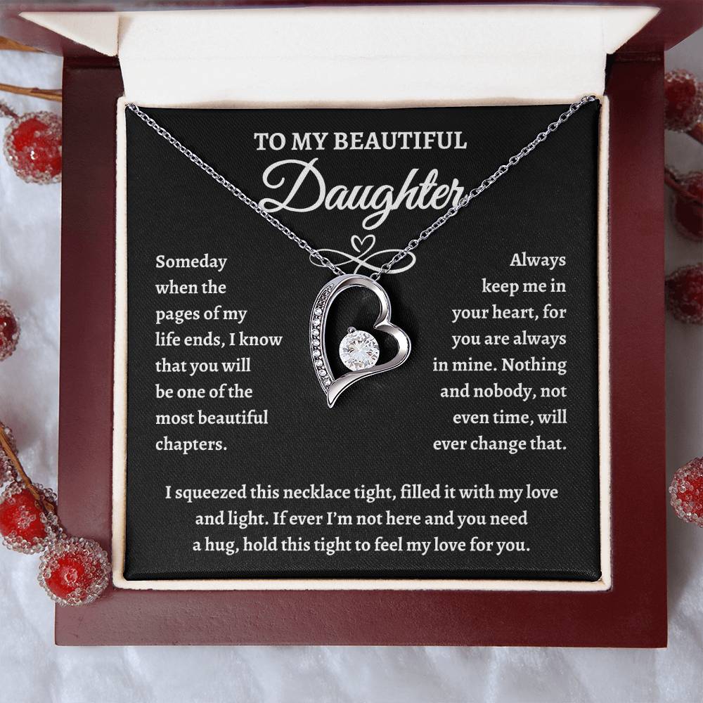 To My Beautiful Daughter Forever Love Necklace