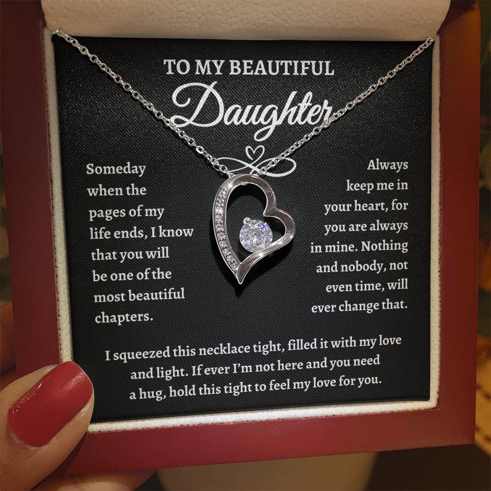 To My Beautiful Daughter Forever Love Necklace