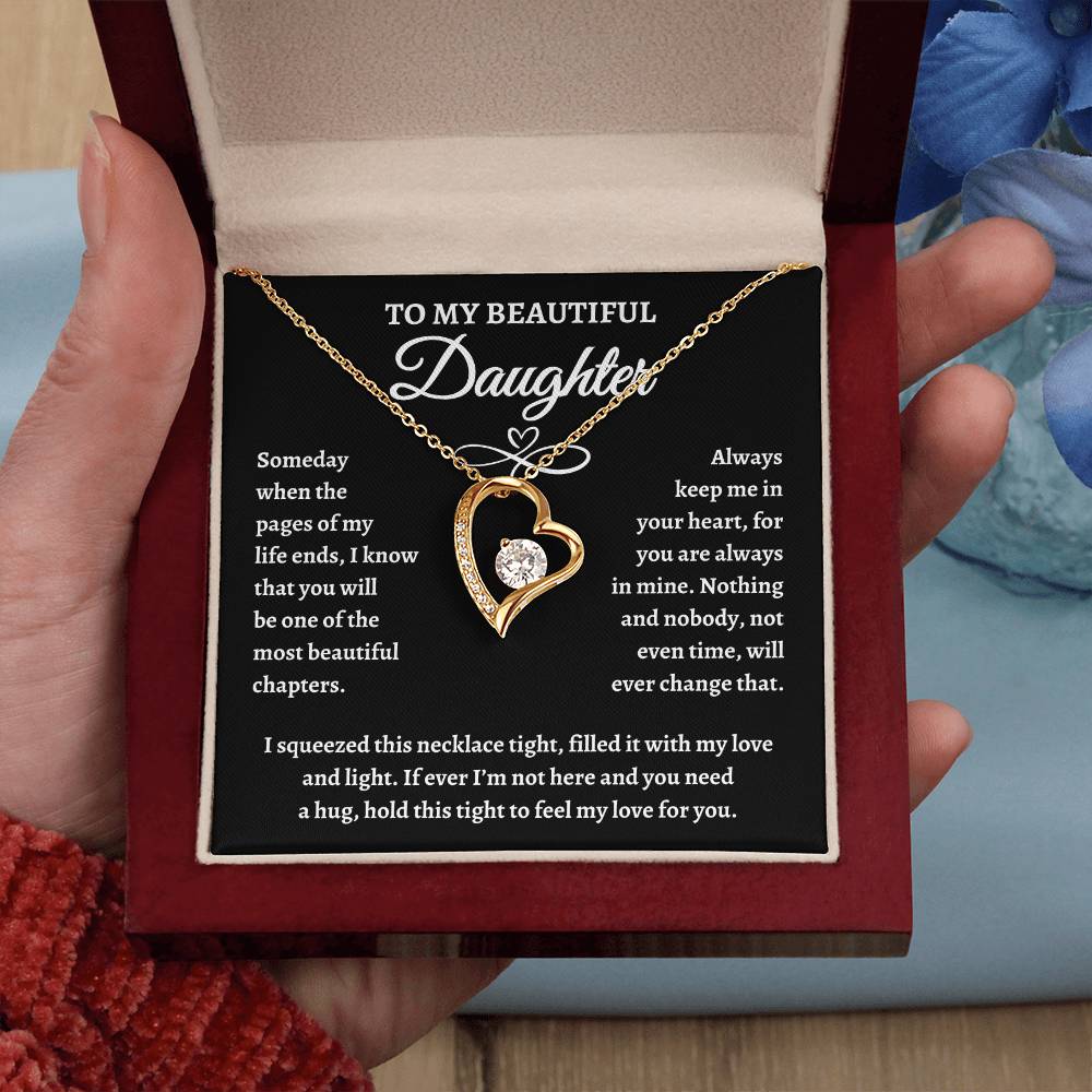 To My Beautiful Daughter Forever Love Necklace