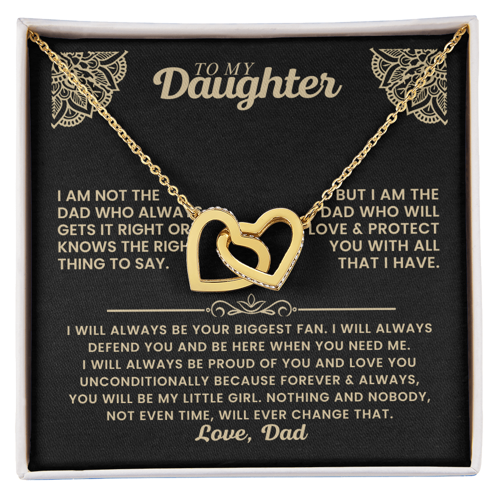 Gift for Daughter - Interlocking Hearts Necklace - I will Always Be Proud of You