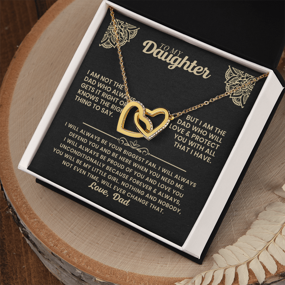 Gift for Daughter - Interlocking Hearts Necklace - I will Always Be Proud of You