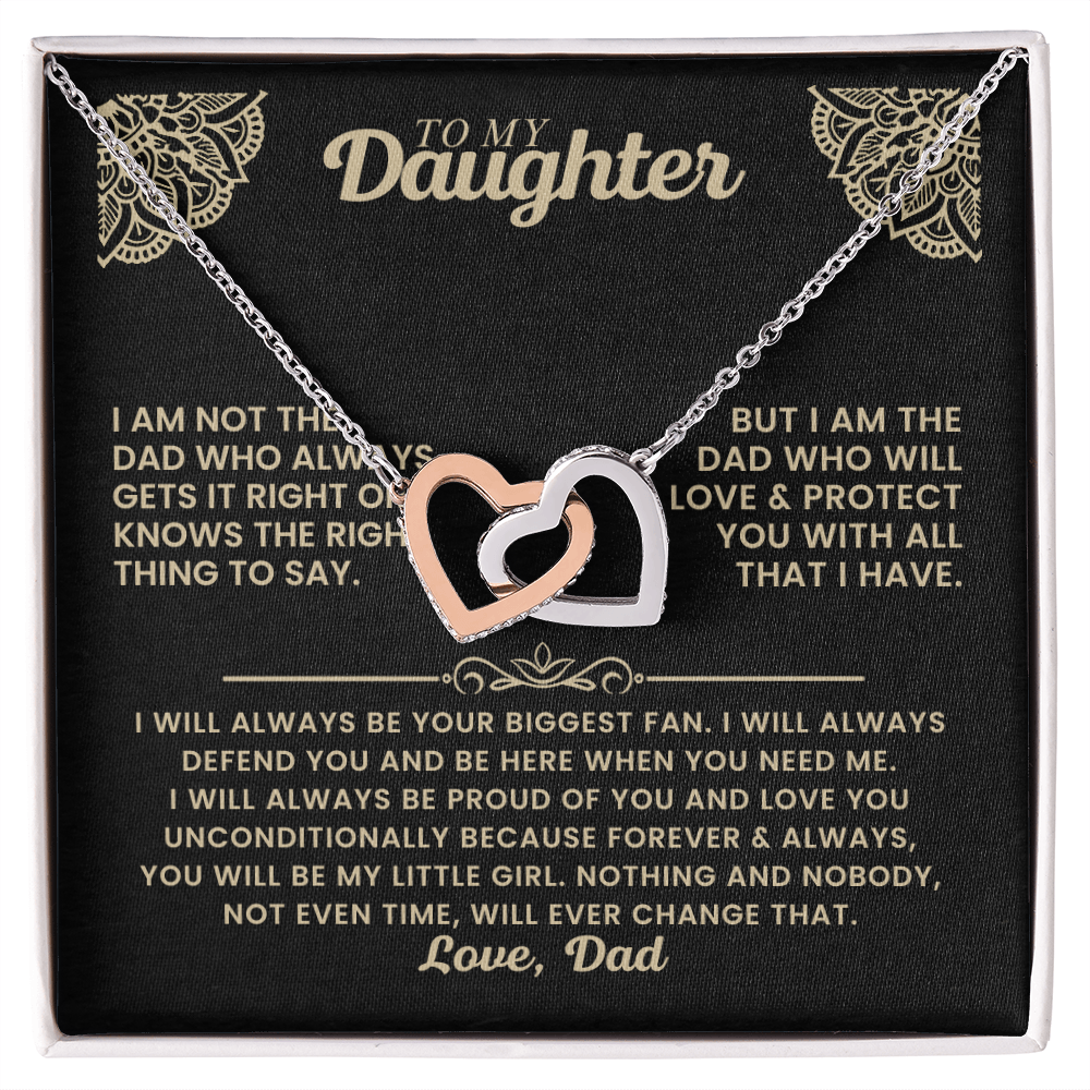Gift for Daughter - Interlocking Hearts Necklace - I will Always Be Proud of You