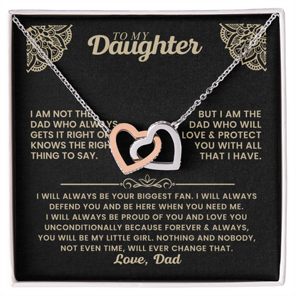 Gift for Daughter - Interlocking Hearts Necklace - I will Always Be Proud of You
