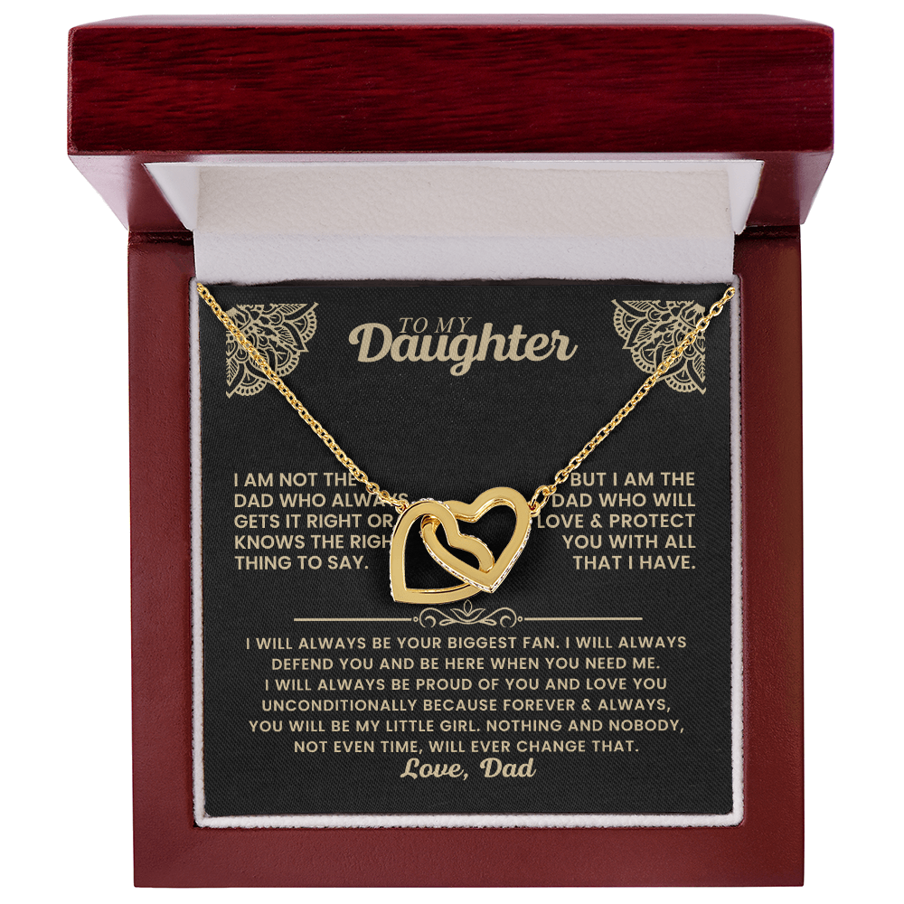 Gift for Daughter - Interlocking Hearts Necklace - I will Always Be Proud of You
