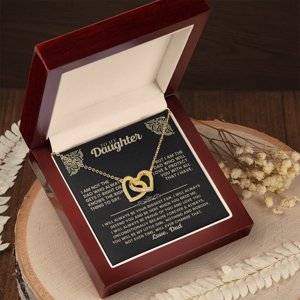 Gift for Daughter - Interlocking Hearts Necklace - I will Always Be Proud of You