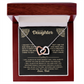 Gift for Daughter - Interlocking Hearts Necklace - I will Always Be Proud of You