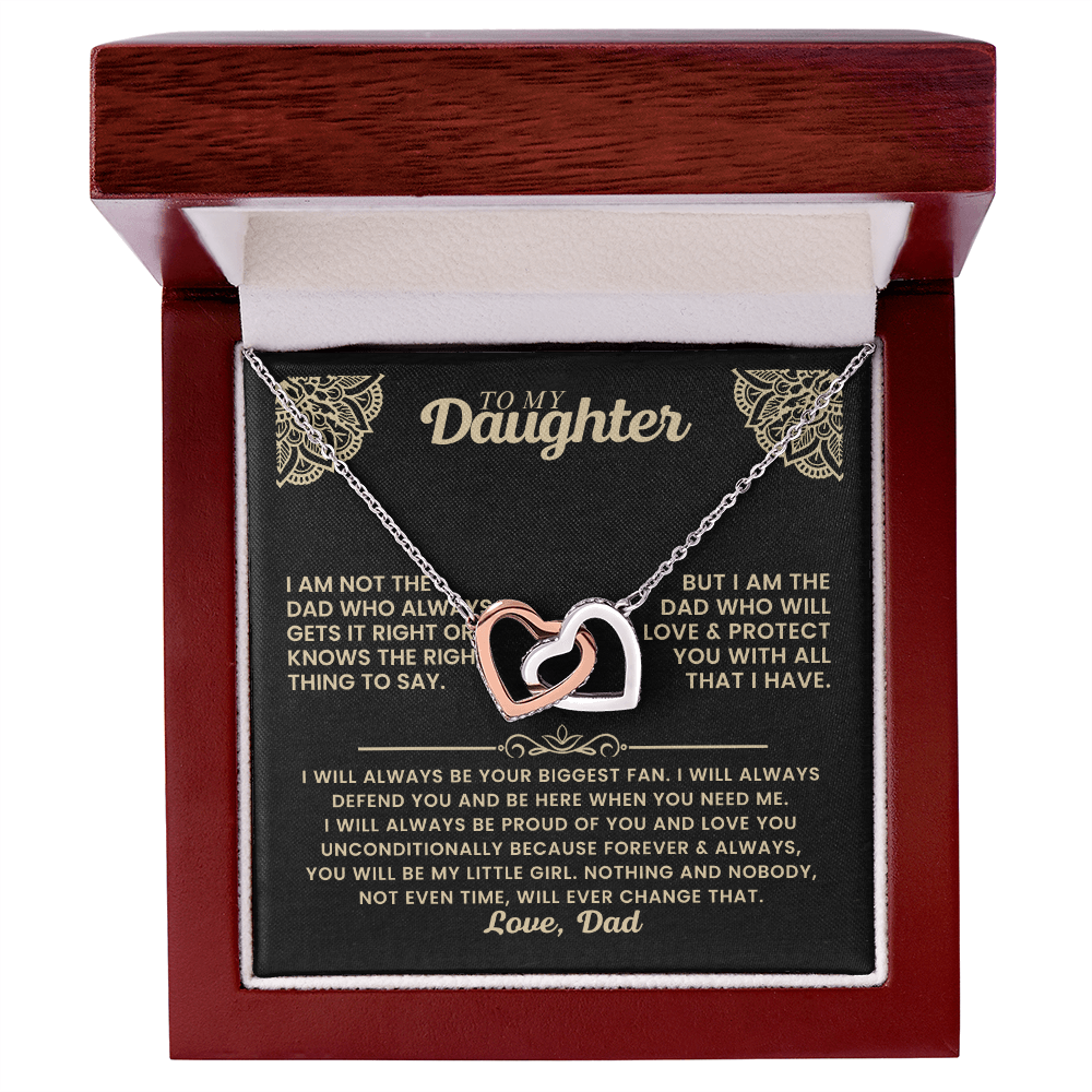 Gift for Daughter - Interlocking Hearts Necklace - I will Always Be Proud of You