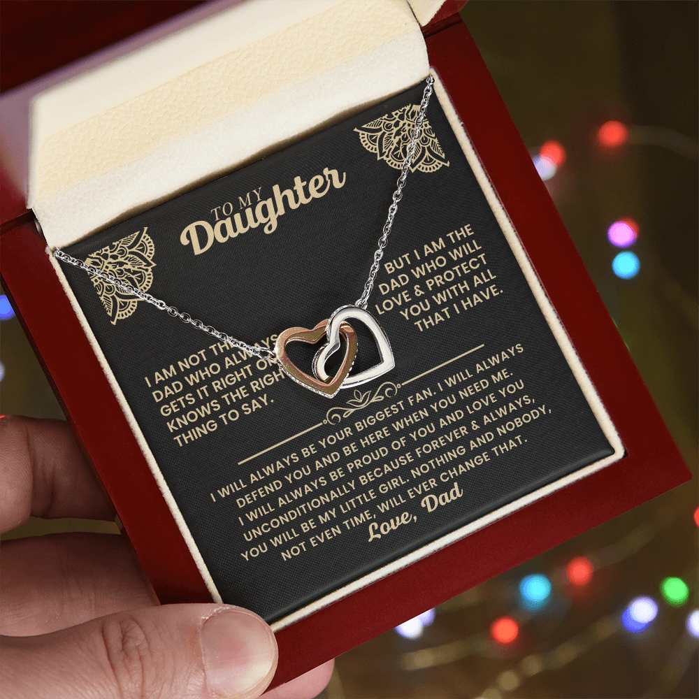 Gift for Daughter - Interlocking Hearts Necklace - I will Always Be Proud of You