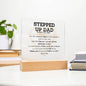 Stepped Up Dad Acrylic Plaque | Father's Day Gift | Step Dad's Gift