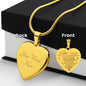 To My Daughter Engraved Heart Necklace
