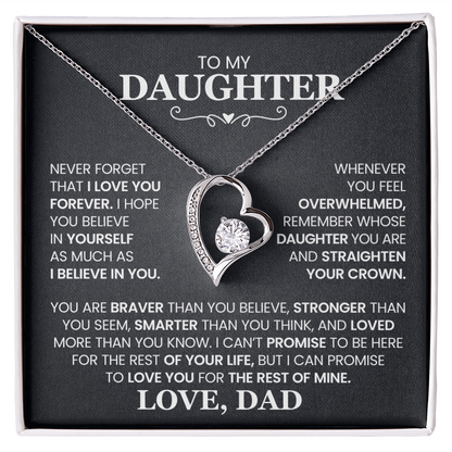 To My Daughter Forever Love Necklace