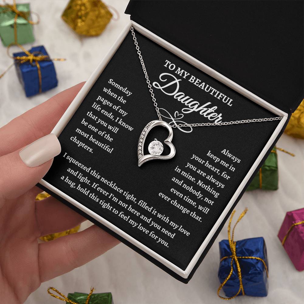 To My Beautiful Daughter Forever Love Necklace