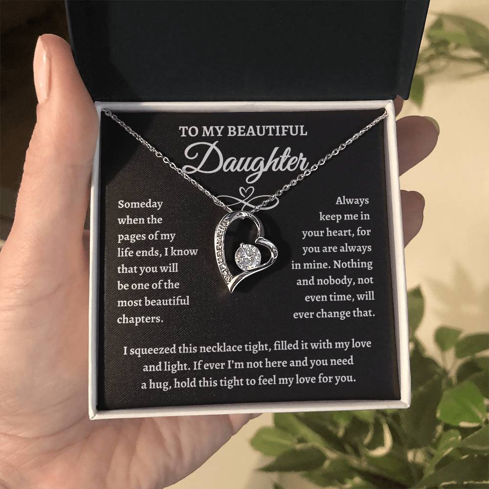 To My Beautiful Daughter Forever Love Necklace