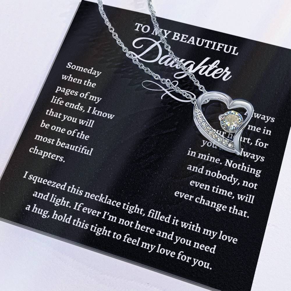 To My Beautiful Daughter Forever Love Necklace
