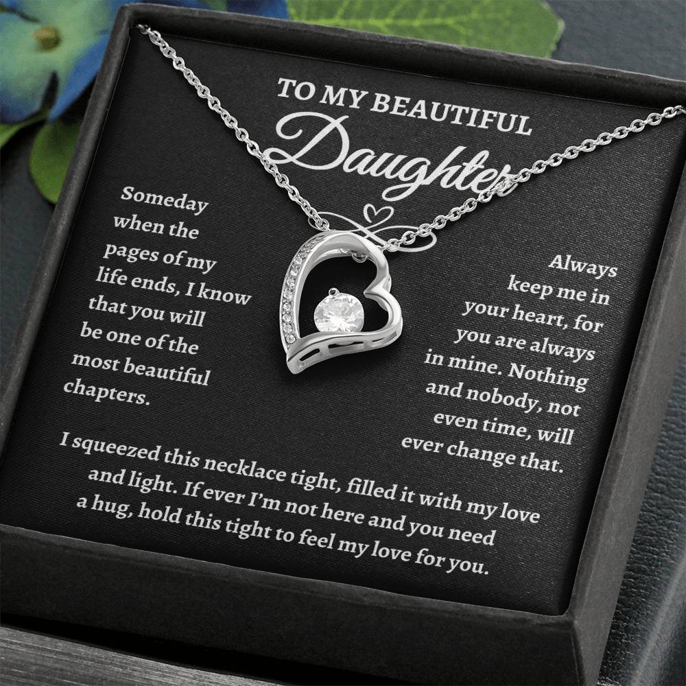 To My Beautiful Daughter Forever Love Necklace