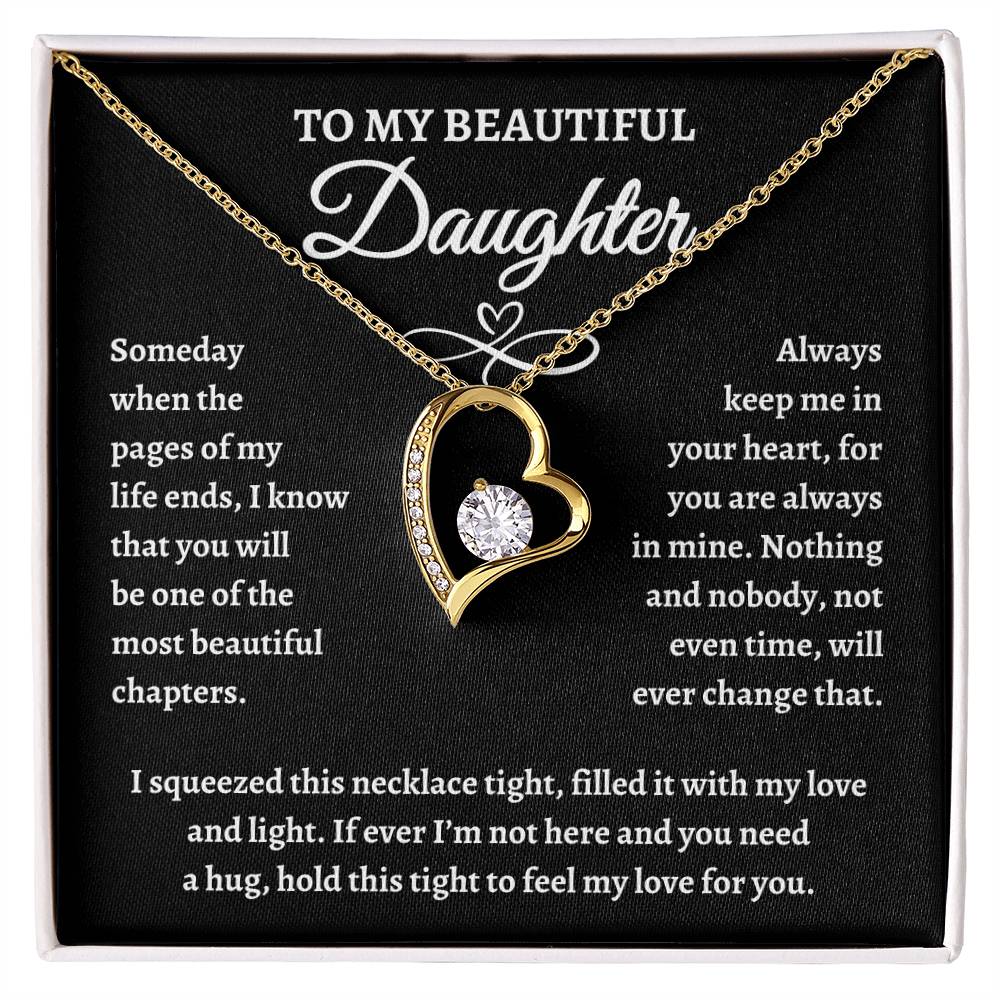 To My Beautiful Daughter Forever Love Necklace