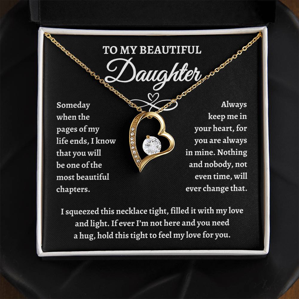To My Beautiful Daughter Forever Love Necklace
