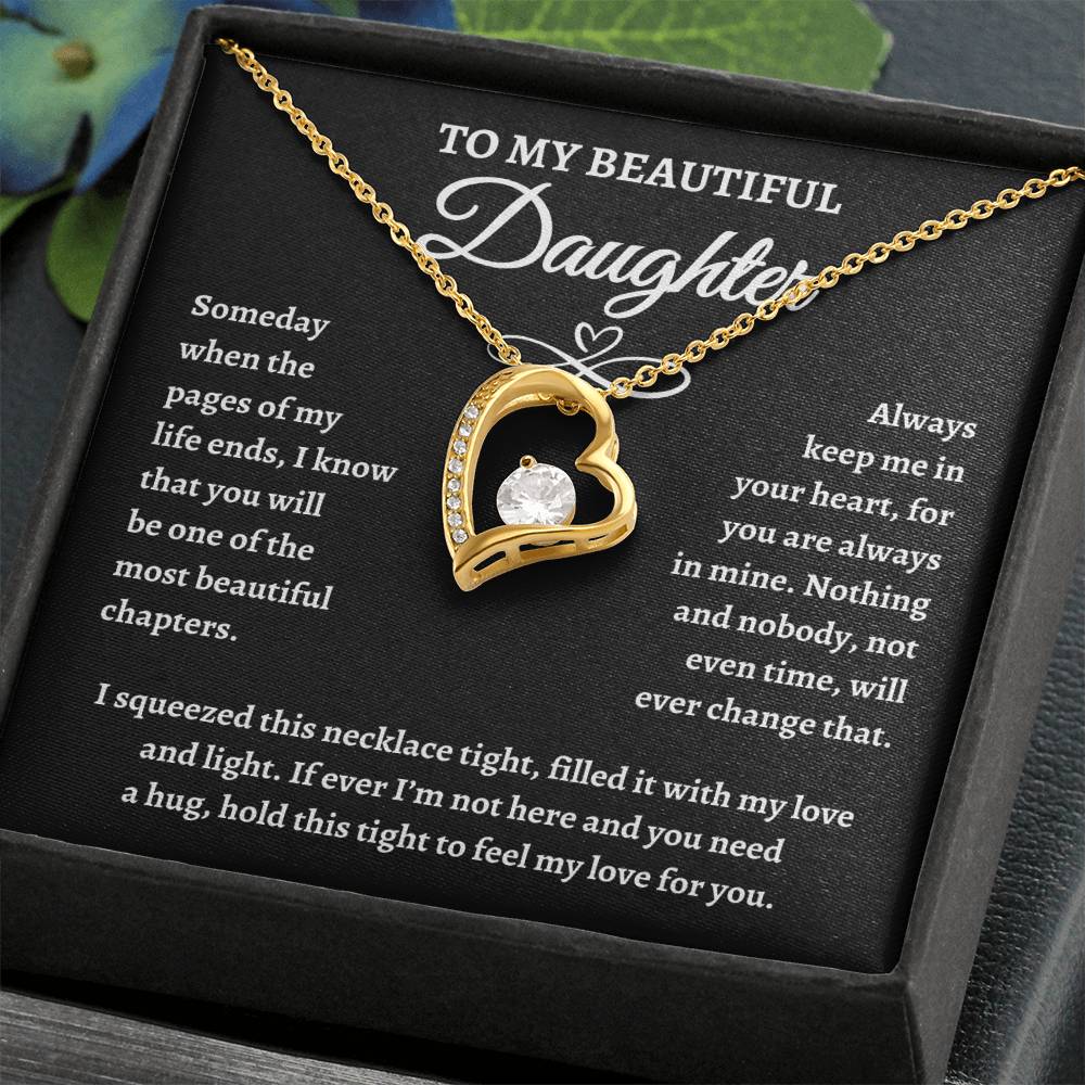 To My Beautiful Daughter Forever Love Necklace