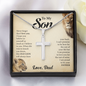 To My Son Cross Necklace - With a Heart Felt Message Card - Lion design