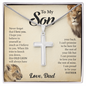 To My Son Cross Necklace - With a Heart Felt Message Card - Lion design