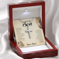 To My Son Cross Necklace - With a Heart Felt Message Card - Lion design