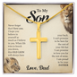 To My Son Cross Necklace - With a Heart Felt Message Card - Lion design
