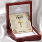 To My Son Cross Necklace - With a Heart Felt Message Card - Lion design