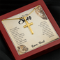 To My Son Cross Necklace - With a Heart Felt Message Card - Lion design
