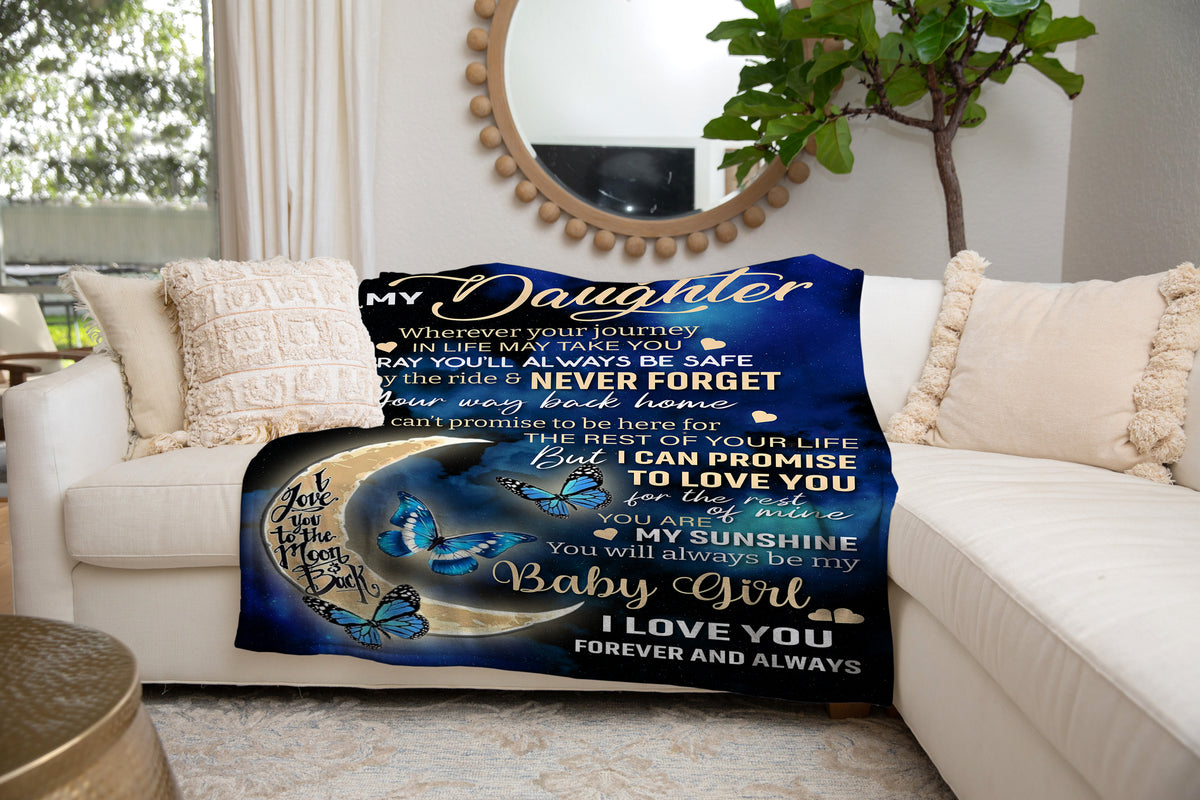 Daughter Blanket | I Love You to the Moon and Back